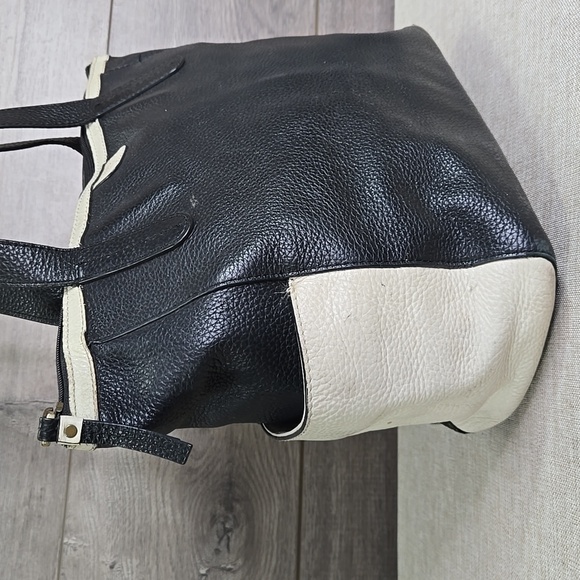 Fossil Black and White Pebble Leather Tote Shoulder Bag - Picture 3 of 14